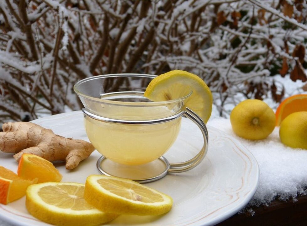 té con limón a base de xenxibre para poder