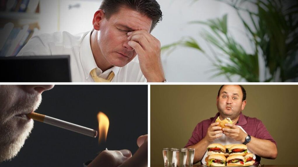 Factores que empeoran a potencia masculina - estrés, tabaquismo, desnutrición